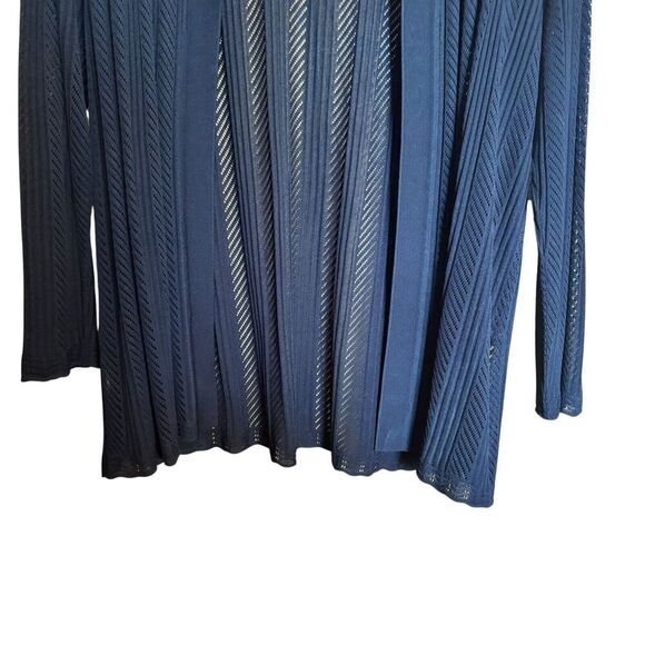 Exclusively Misook Cardigan Extra Large XL Black Ribbed Open Acrylic Sweater - Picture 4 of 8